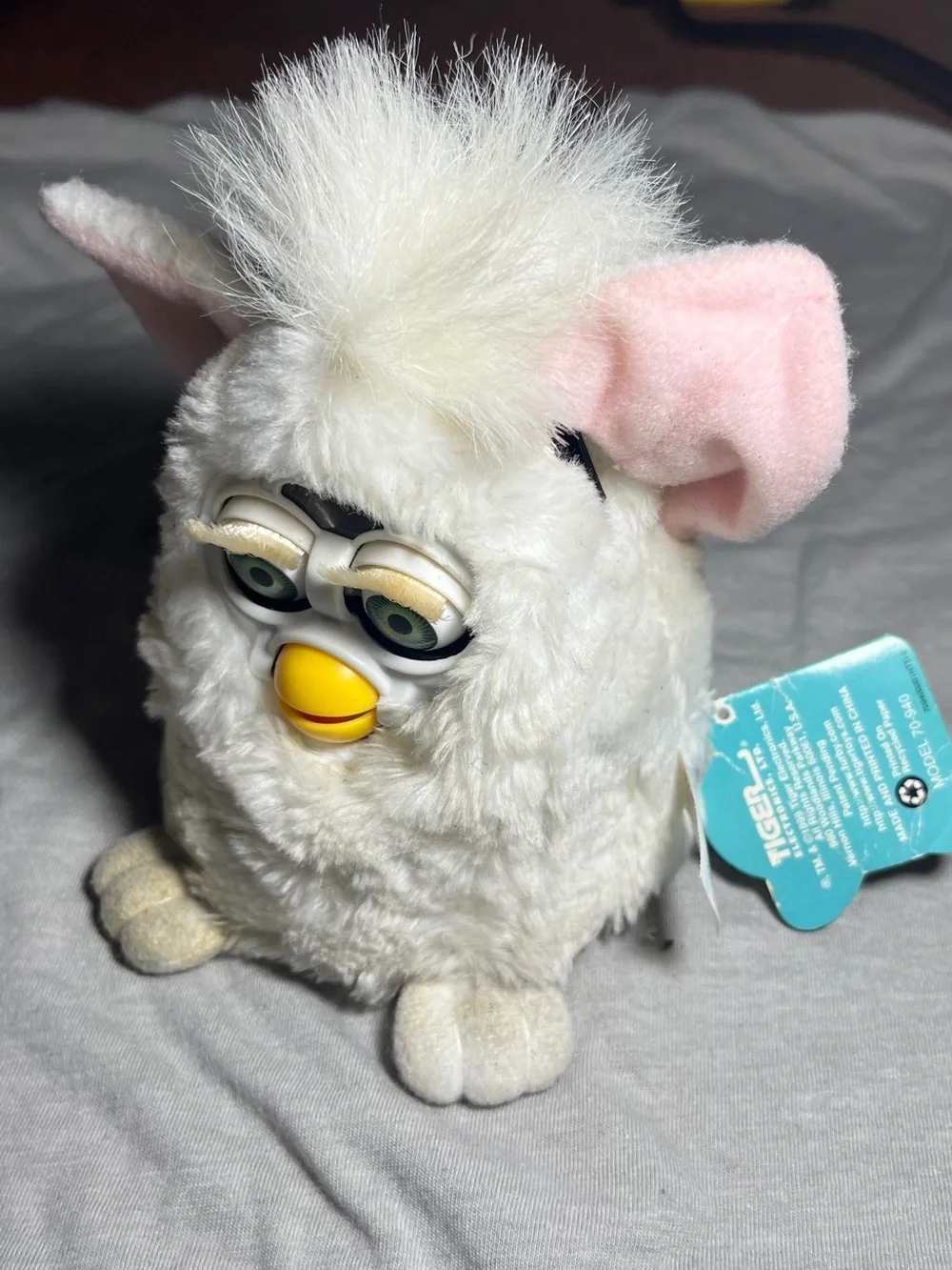 White Interactive Plush Pet Toy - Electronic Furby Baby.